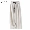 ZJYT Pantalon d'été élégant pour femme 2026 – Nouvelle collection décontractée pour le quotidien, coupe large et fine