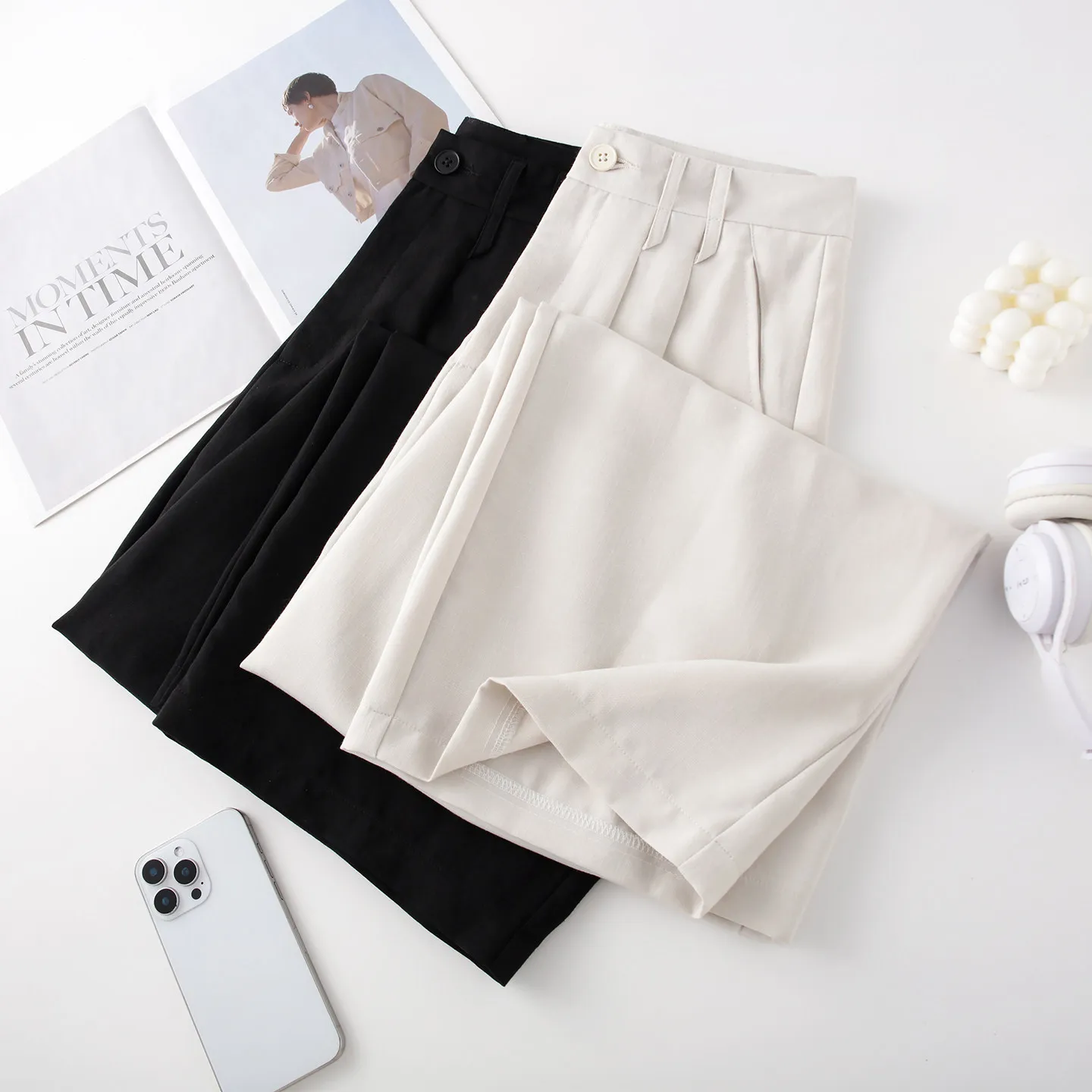 ZJYT Pantalon d'été élégant pour femme 2026 – Nouvelle collection décontractée pour le quotidien, coupe large et fine – Image 2