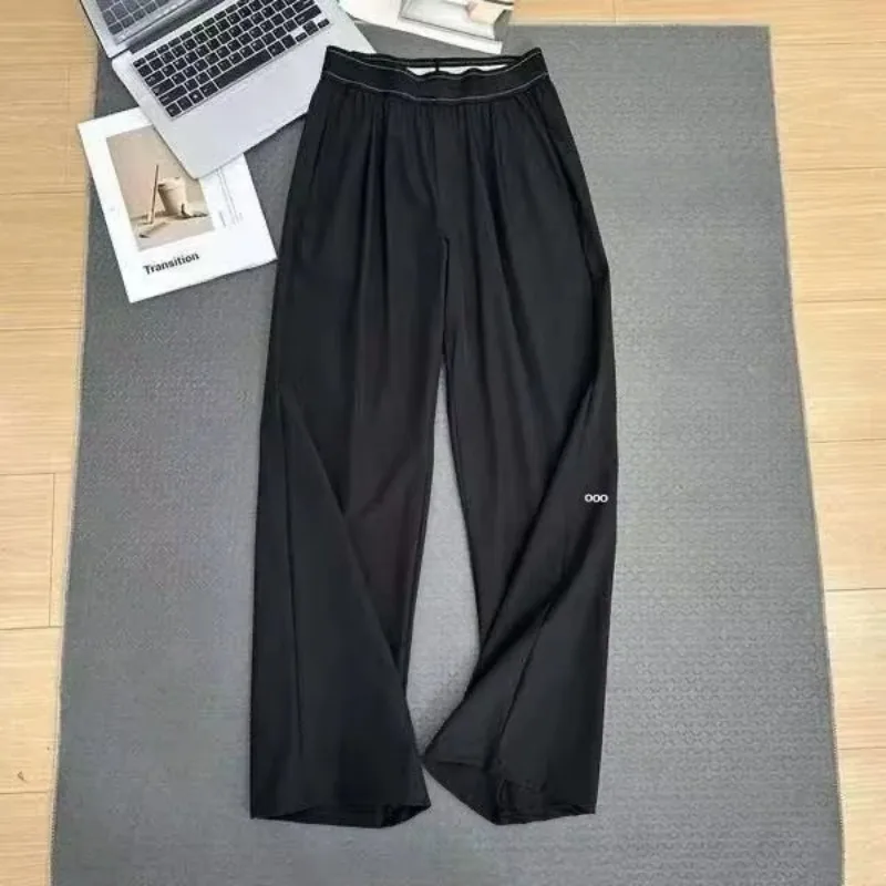 Pantalon décontracté ample tendance 2026 pour femme – Taille haute, léger, respirant, coupe droite, jambe large, idéal pour le yoga et la détente estivale – Image 2