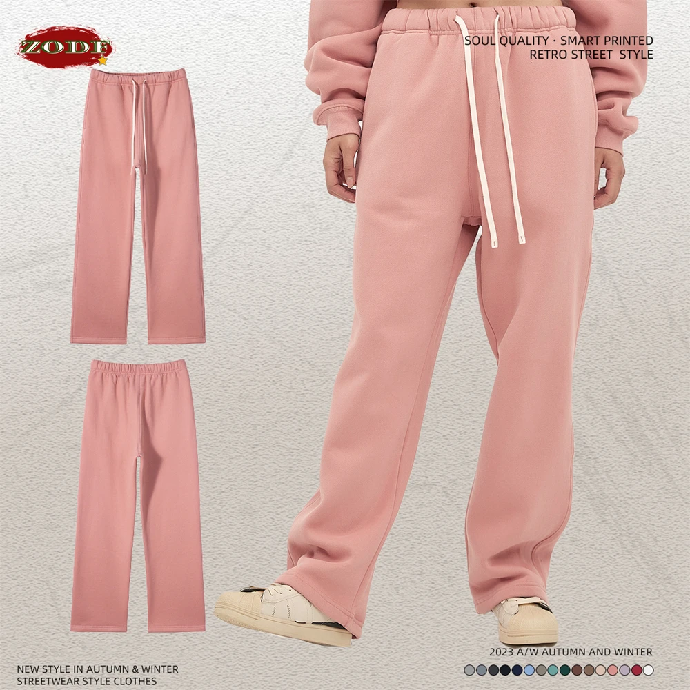 ZODF 2025 hommes décontracté hiver 350sm polaire pantalon unisexe ample doux confortable Sport solide pantalon droit HY0643 – Image 2