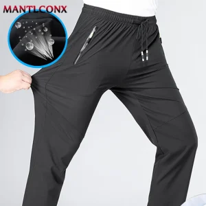 Pantalon décontracté respirant pour hommes, séchage rapide, droit, taille élastique, survêtement, pantalon de Sport classique coréen, grande taille 4XL 5XL