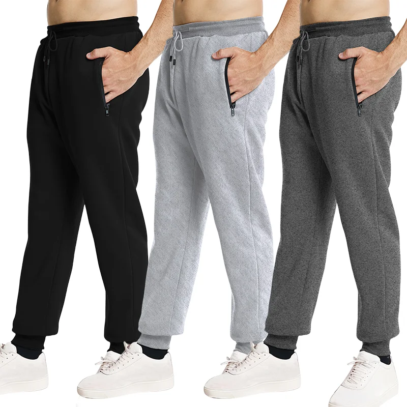 Nouveaux pantalons de survêtement poches latérales à glissière hommes Joggers pantalons de survêtement taille élastique Sport pantalon décontracté Baggy Fitness vêtements de Sport