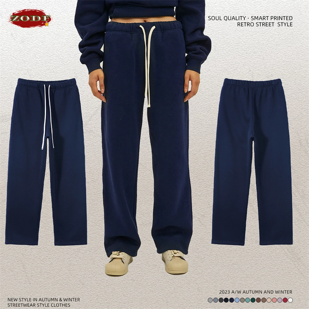 ZODF 2025 hommes décontracté hiver 350sm polaire pantalon unisexe ample doux confortable Sport solide pantalon droit HY0643 – Image 4