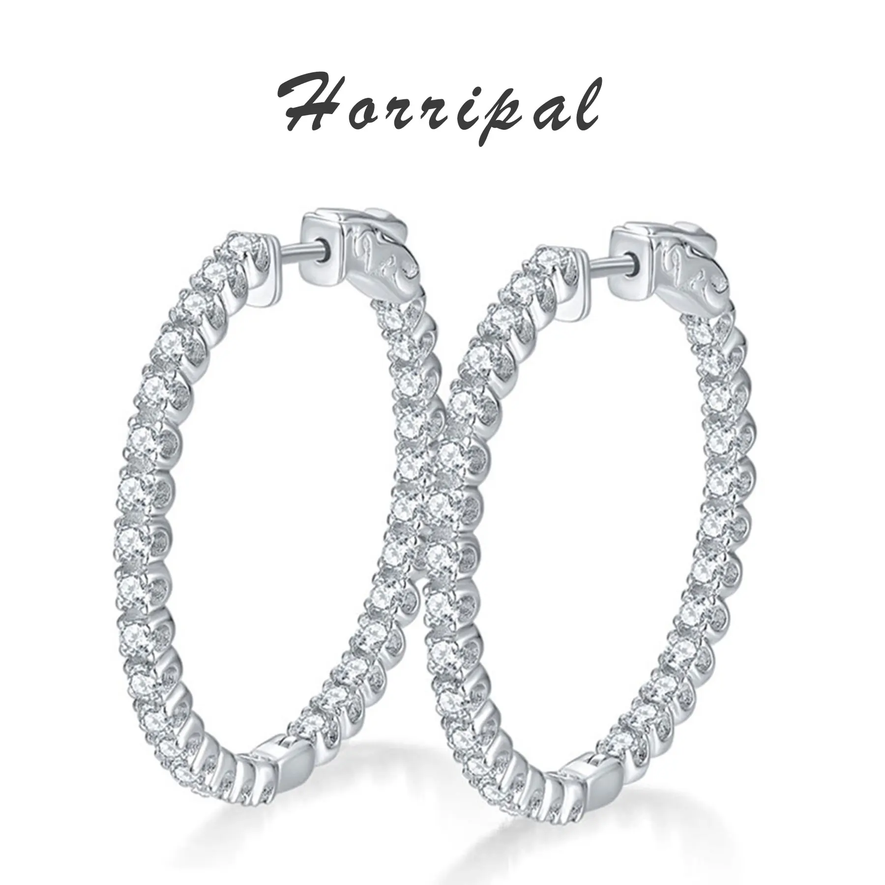 HORRIPAL – boucles d'oreilles en moissanite pour femmes, couleur D VVS1, certifiées GRA, en argent Sterling 925, bijoux fins pour banquet et mariage