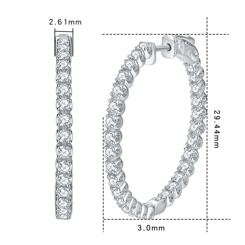 HORRIPAL – boucles d'oreilles en moissanite pour femmes, couleur D VVS1, certifiées GRA, en argent Sterling 925, bijoux fins pour banquet et mariage – Image 2